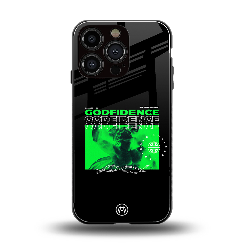 godfidence back phone cover | glass case for iphone 16 pro