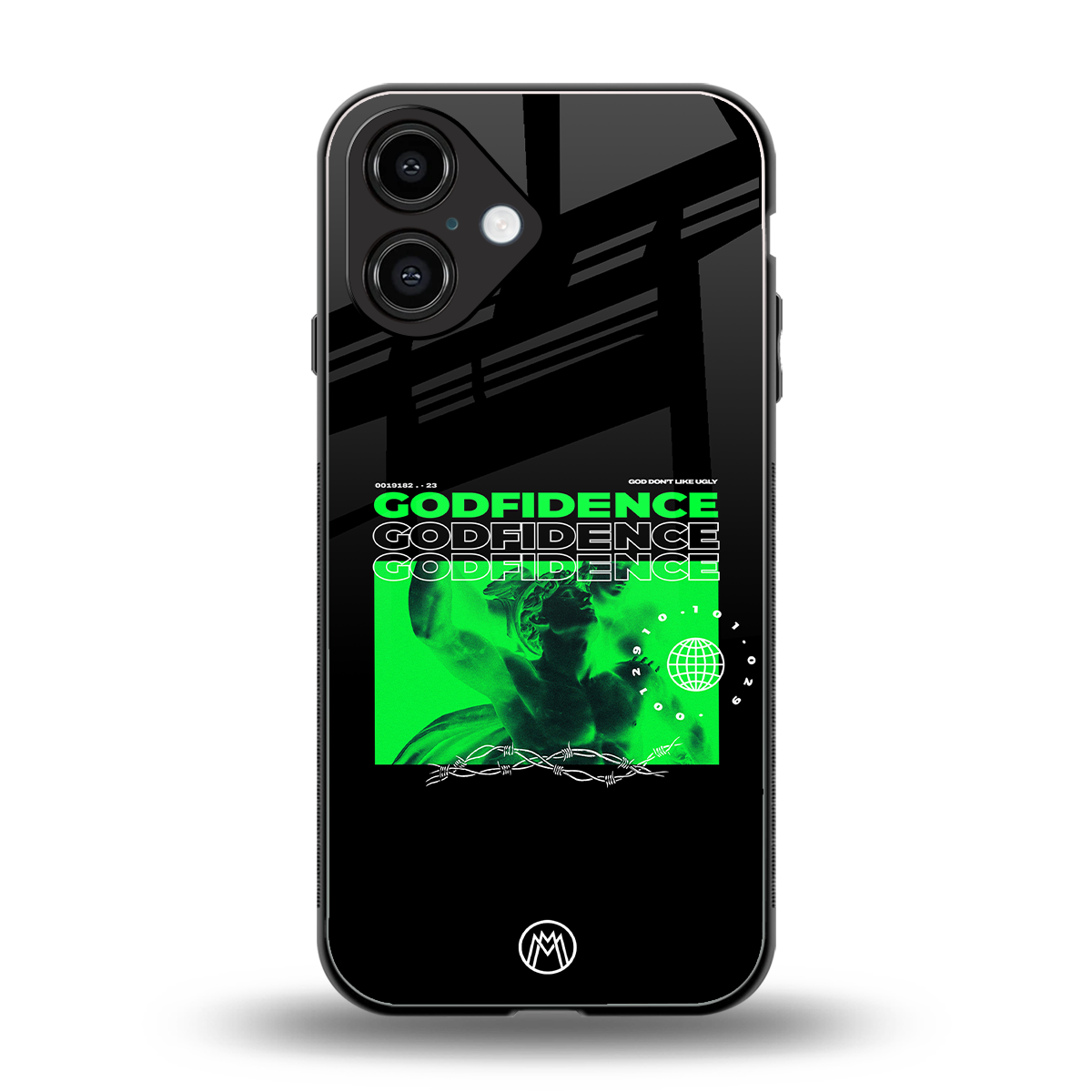 godfidence back phone cover | glass case for iphone 16