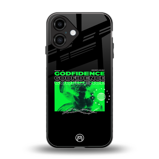 godfidence back phone cover | glass case for iphone 16