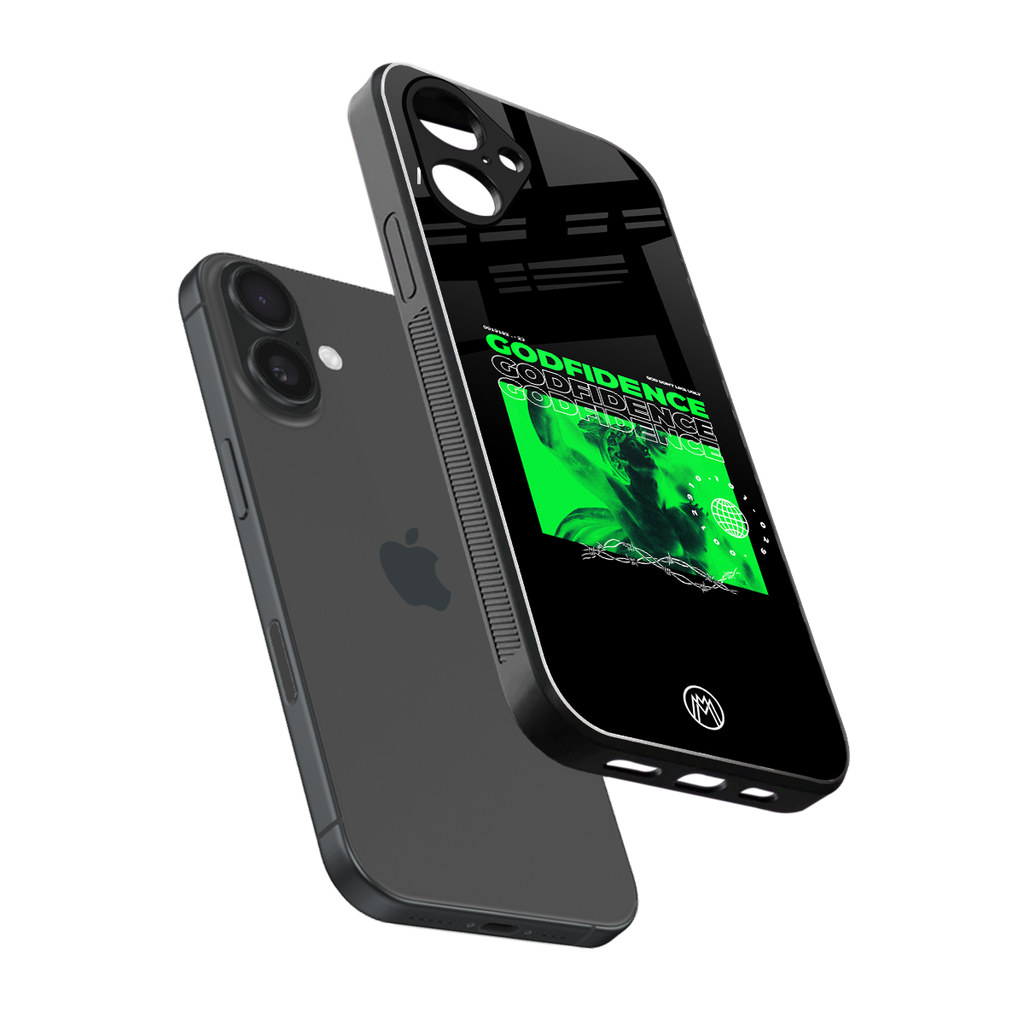 godfidence back phone cover | glass case for iphone 16