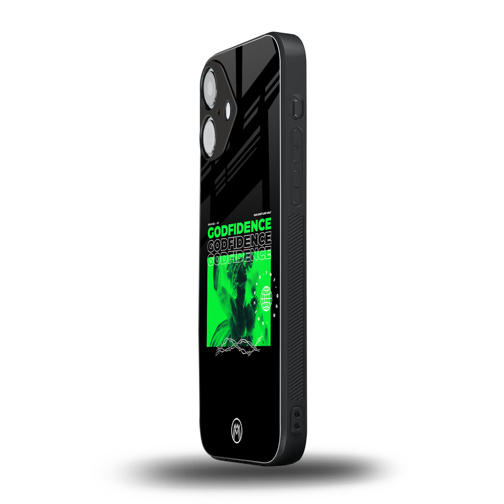 godfidence back phone cover | glass case for iphone 16