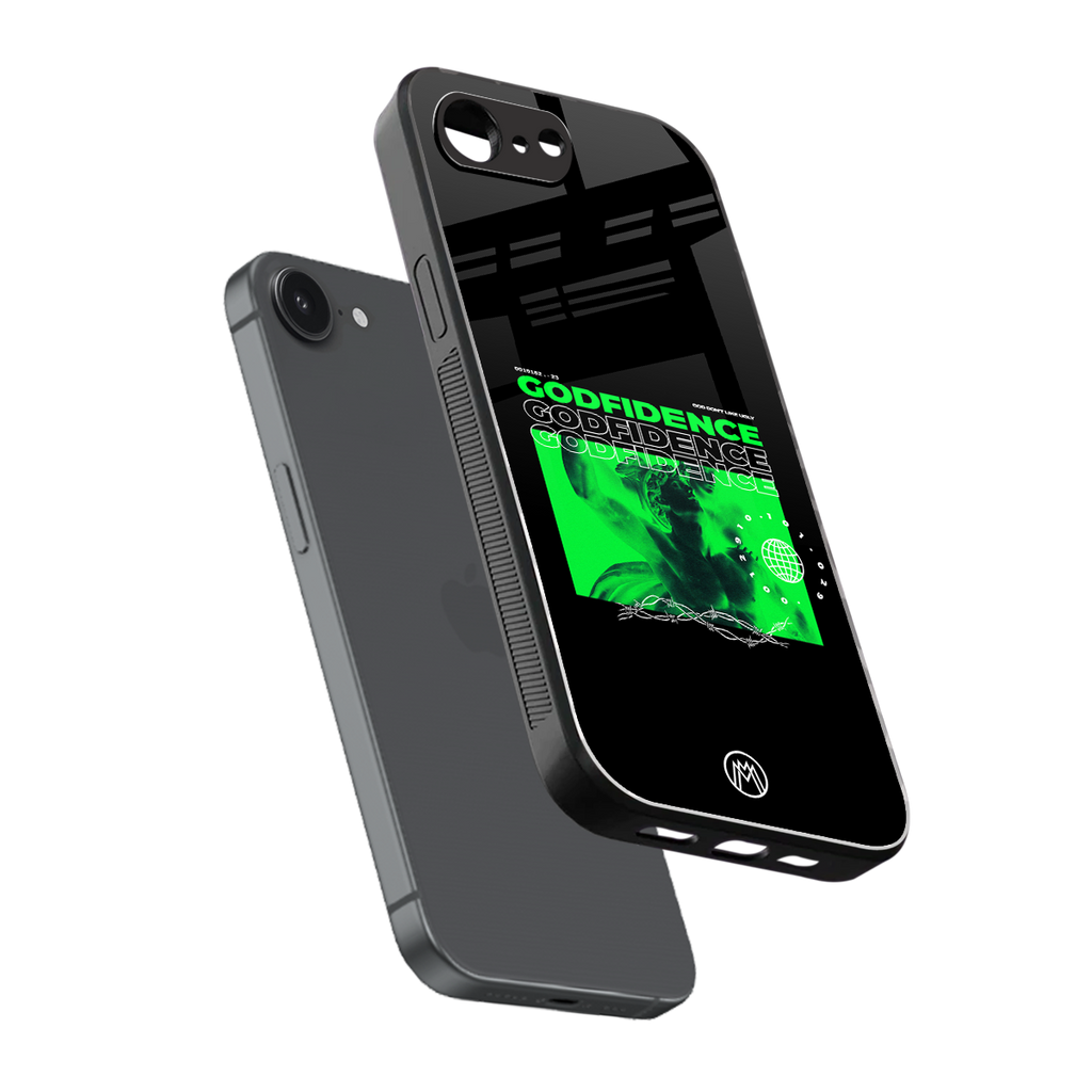 godfidence back phone cover | glass case for iphone 16e