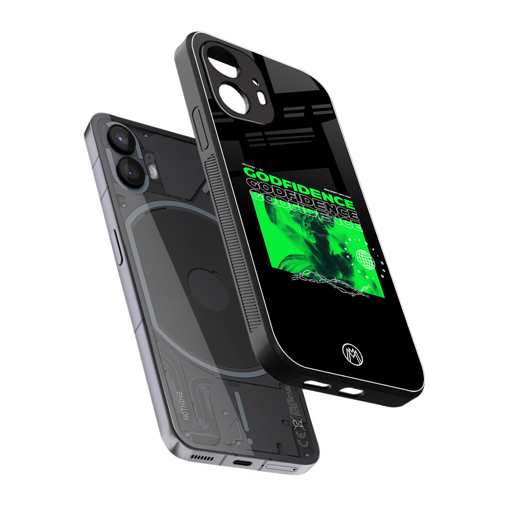 godfidence back phone cover | glass case for nothing phone 2