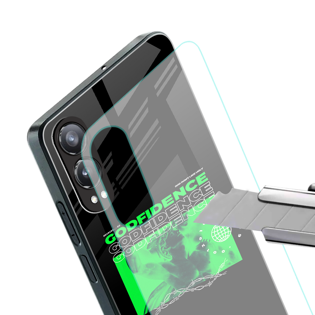 godfidence back phone cover | glass case for oneplus nord ce 4 lite