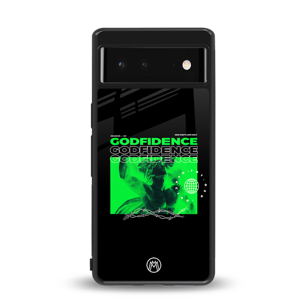 godfidence back phone cover | glass case for google pixel 6
