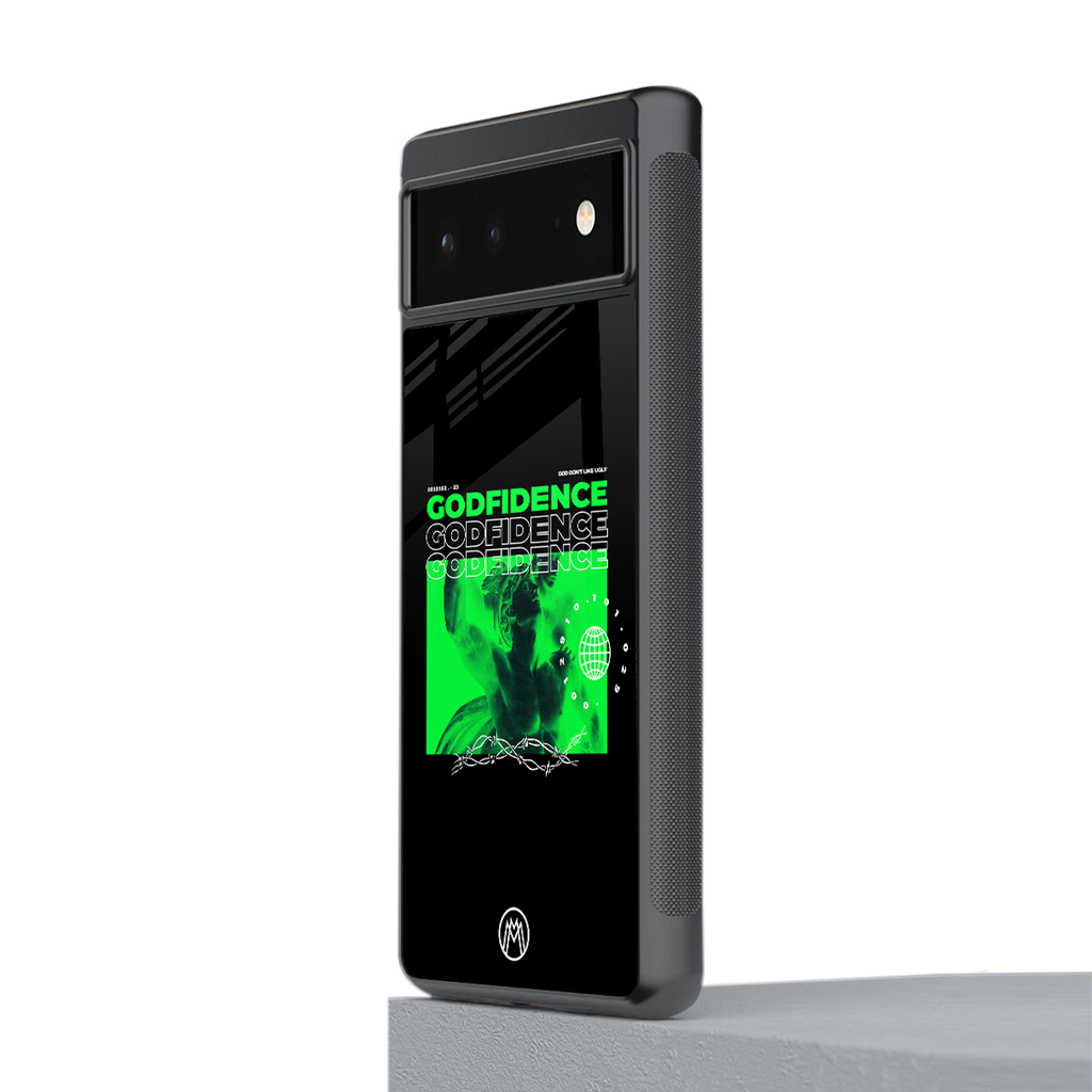 godfidence back phone cover | glass case for Google Pixel 6A