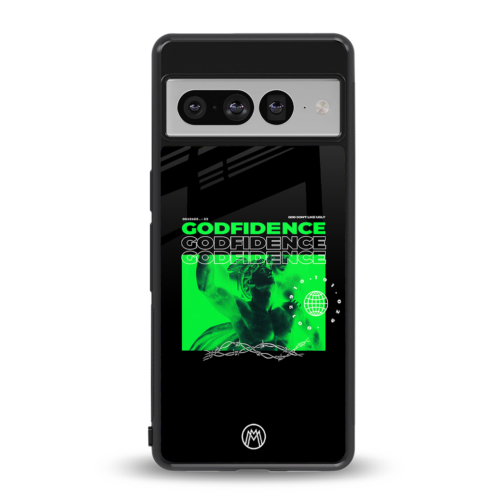godfidence back phone cover | glass case for google pixel 7 pro
