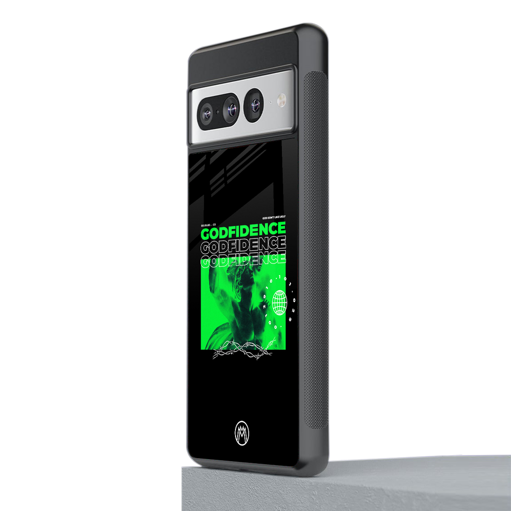 godfidence back phone cover | glass case for google pixel 7 pro