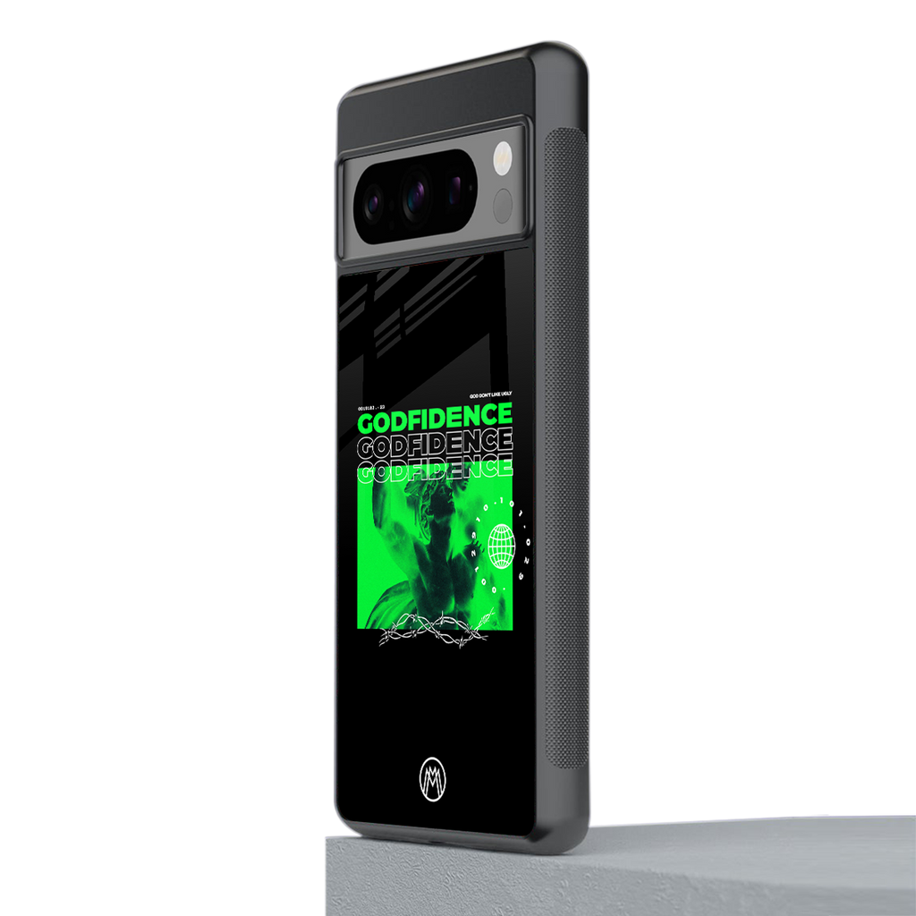 godfidence back phone cover | glass case for google pixel 8 pro