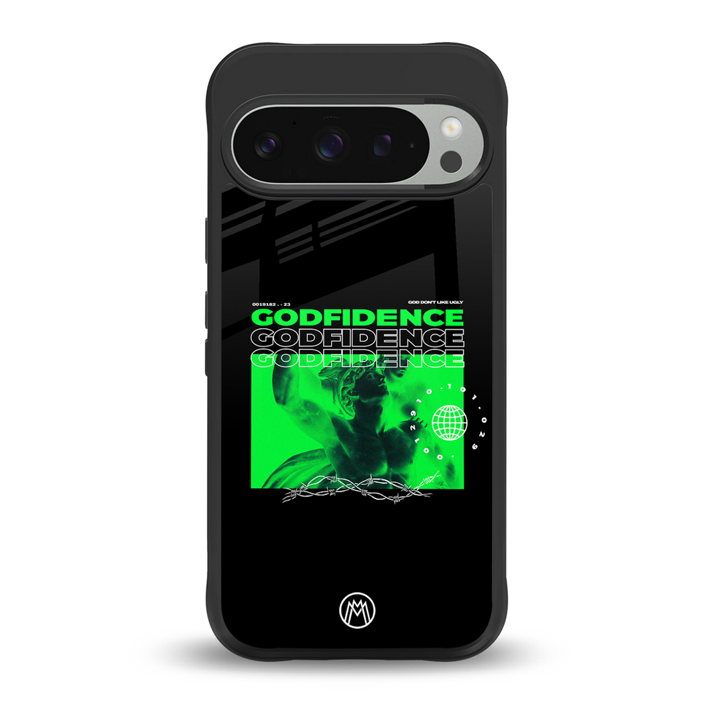 godfidence back phone cover | glass case for google pixel 9 pro