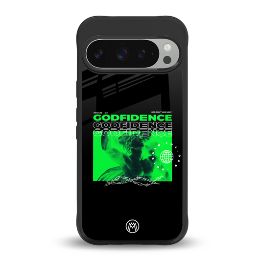 godfidence back phone cover | glass case for google pixel 9 pro xl