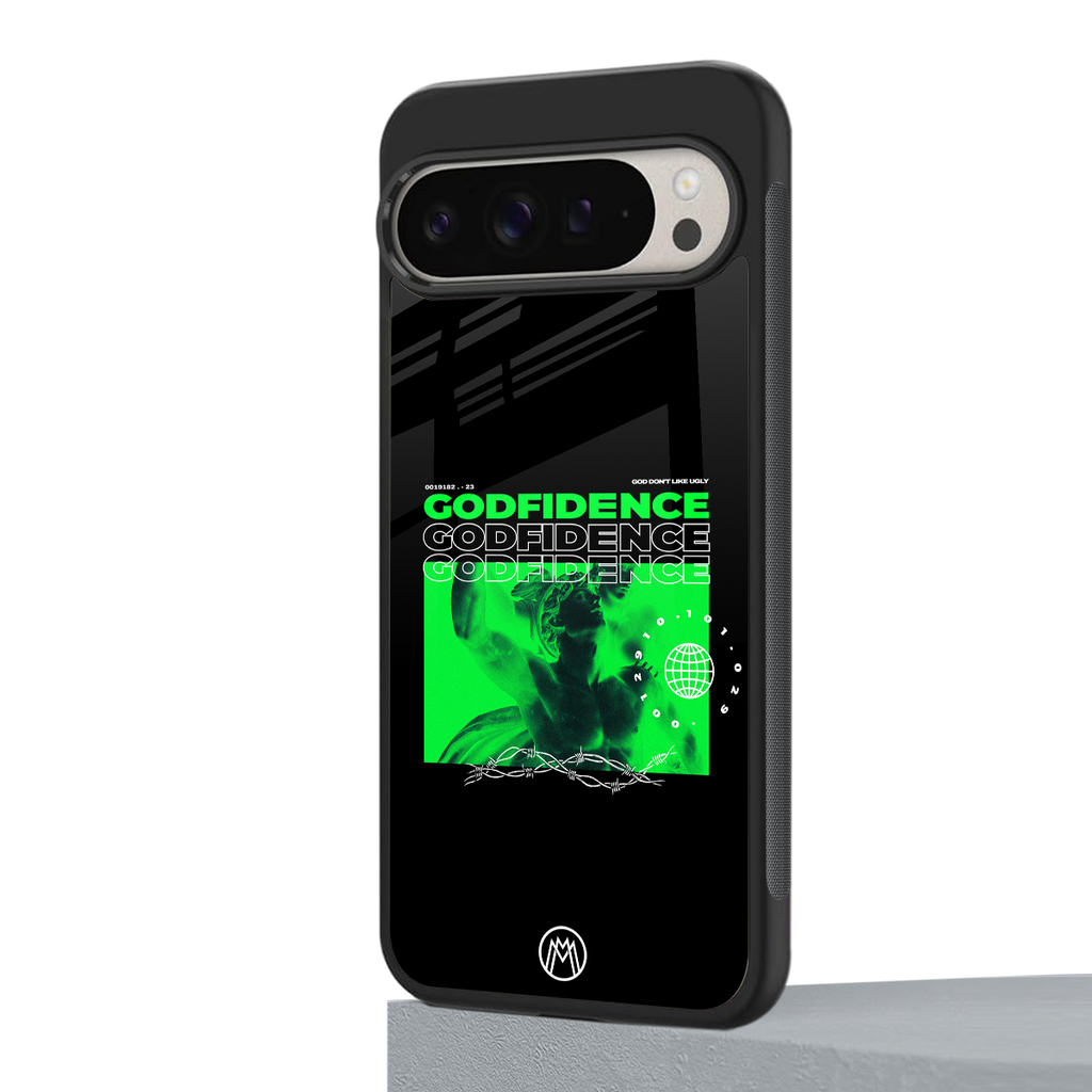 godfidence back phone cover | glass case for google pixel 9 pro