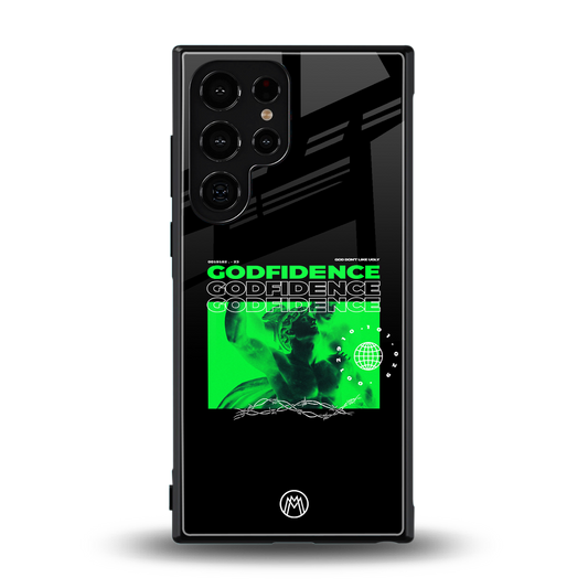 godfidence back phone cover | glass case for samsung galaxy s24 ultra