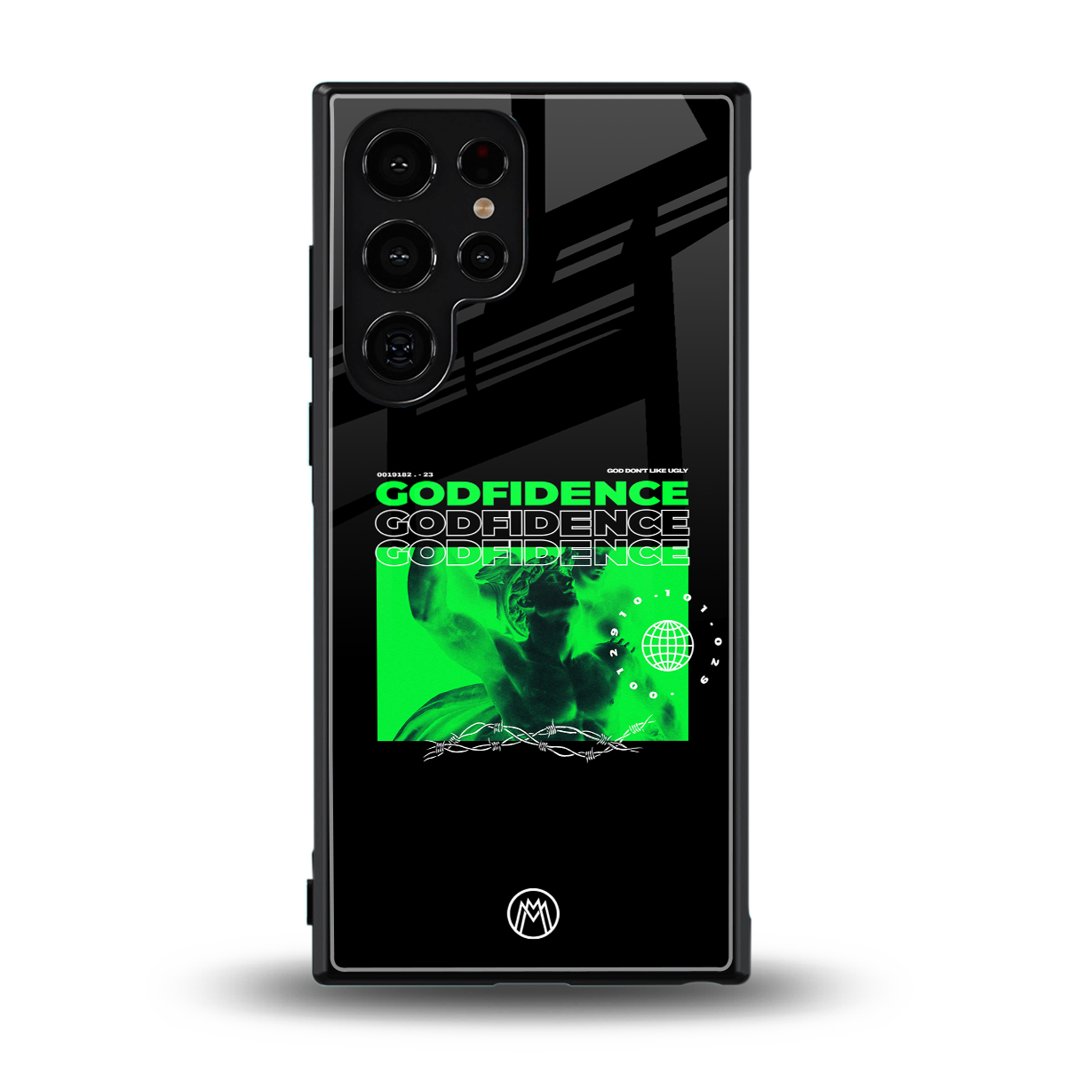 godfidence back phone cover | glass case for samsung galaxy s23 ultra