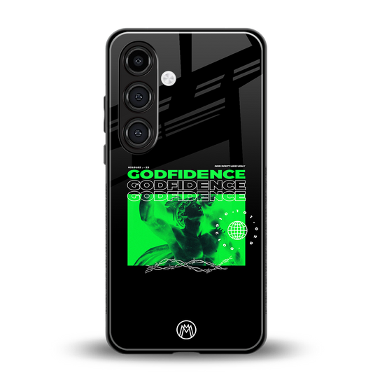 godfidence back phone cover | glass case for samsung galaxy s24 plus