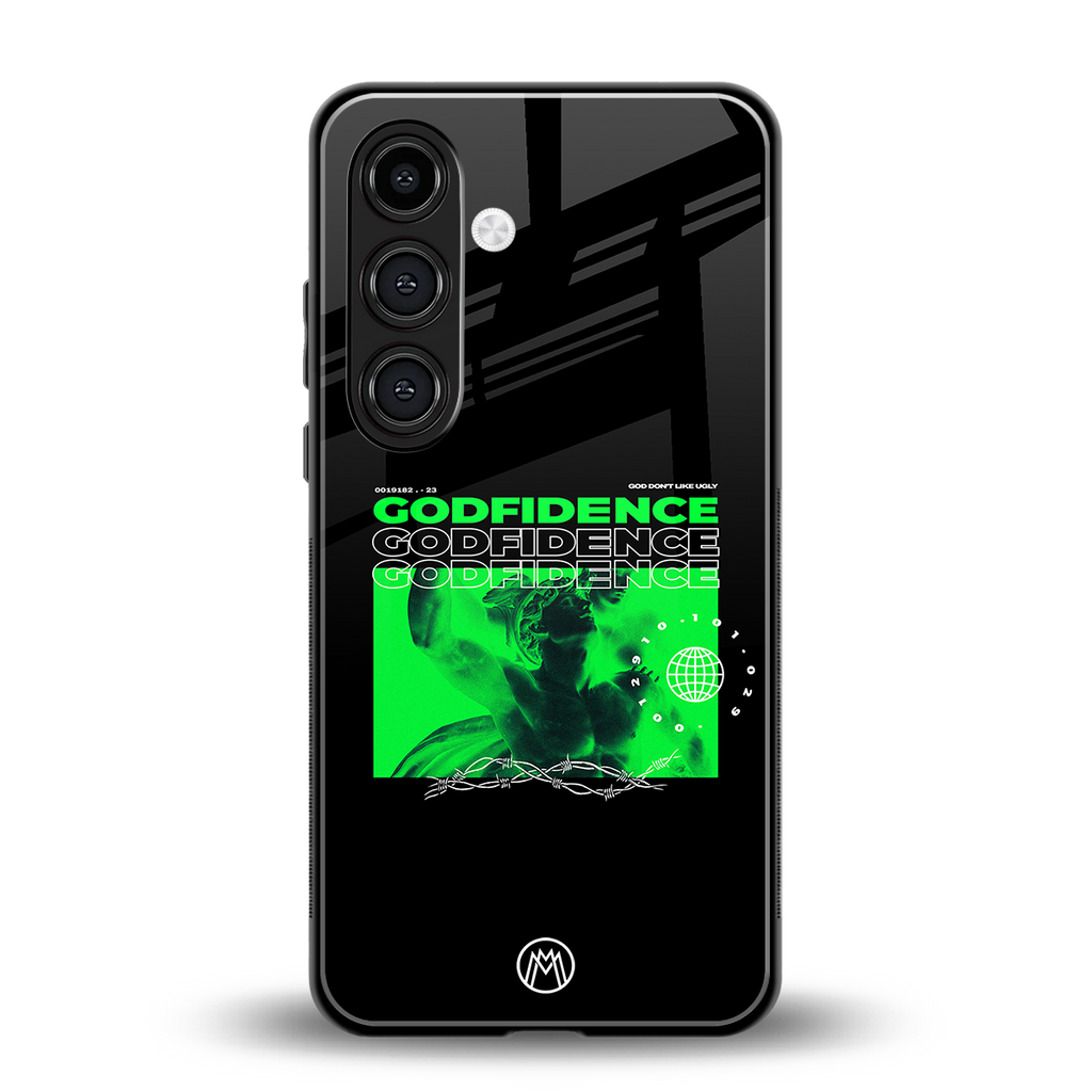 godfidence back phone cover | glass case for samsung galaxy s25 plus