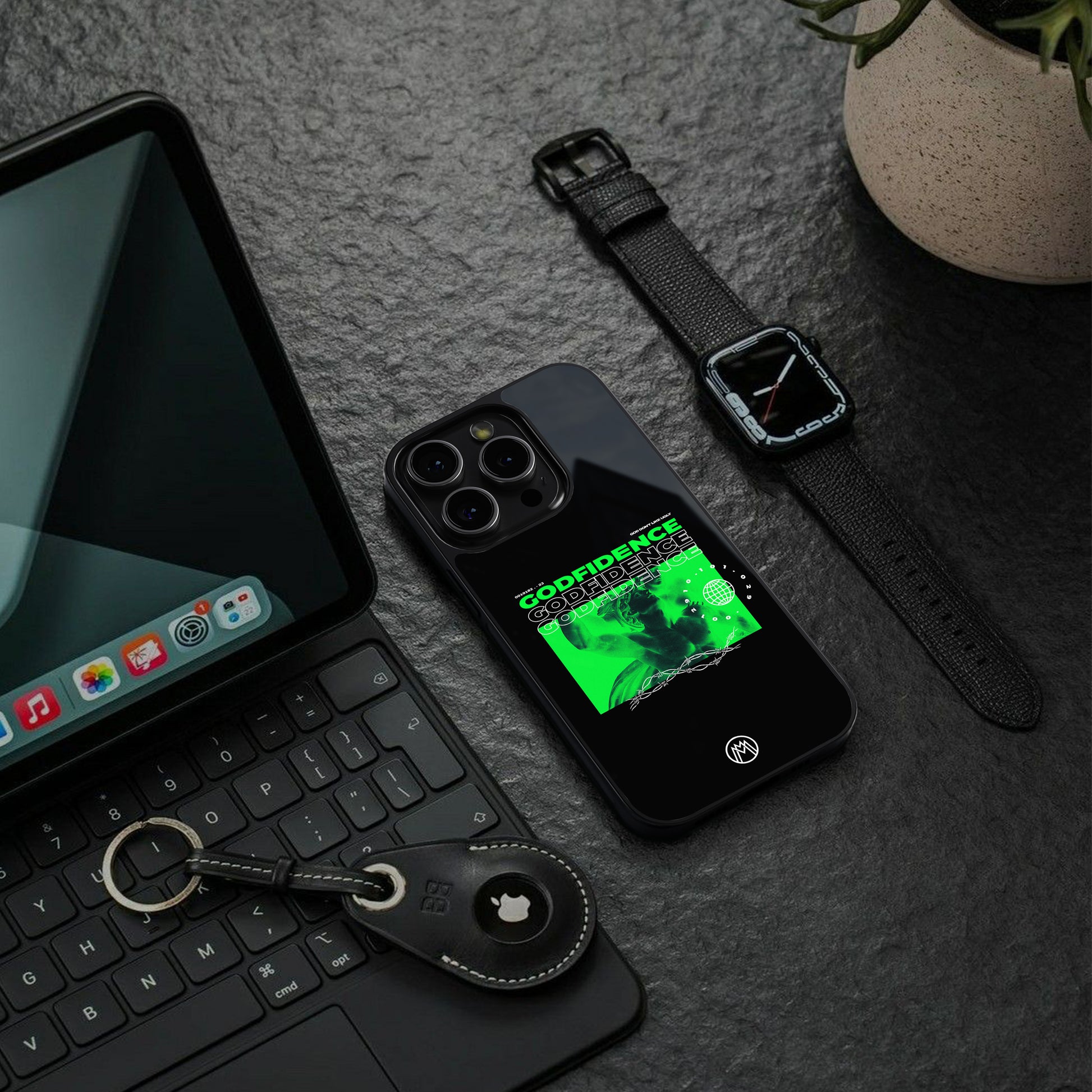 godfidence back phone cover | glass case for iphone 15 pro