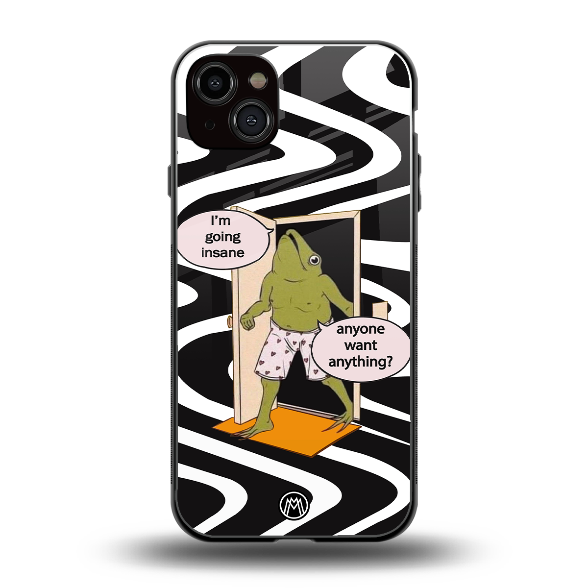 going insane back phone cover | glass case for iphone 15 plus