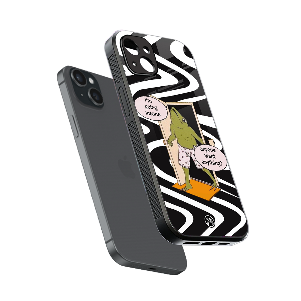 going insane back phone cover | glass case for iphone 14 plus