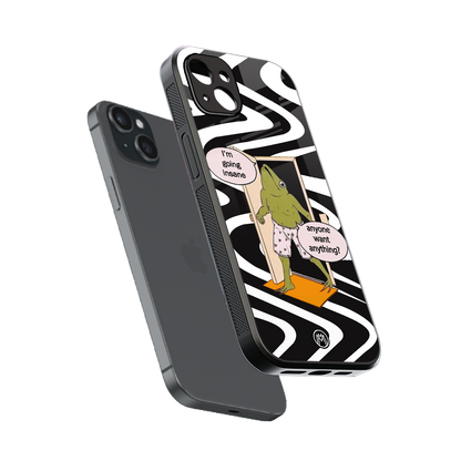 going insane back phone cover | glass case for iphone 14 plus