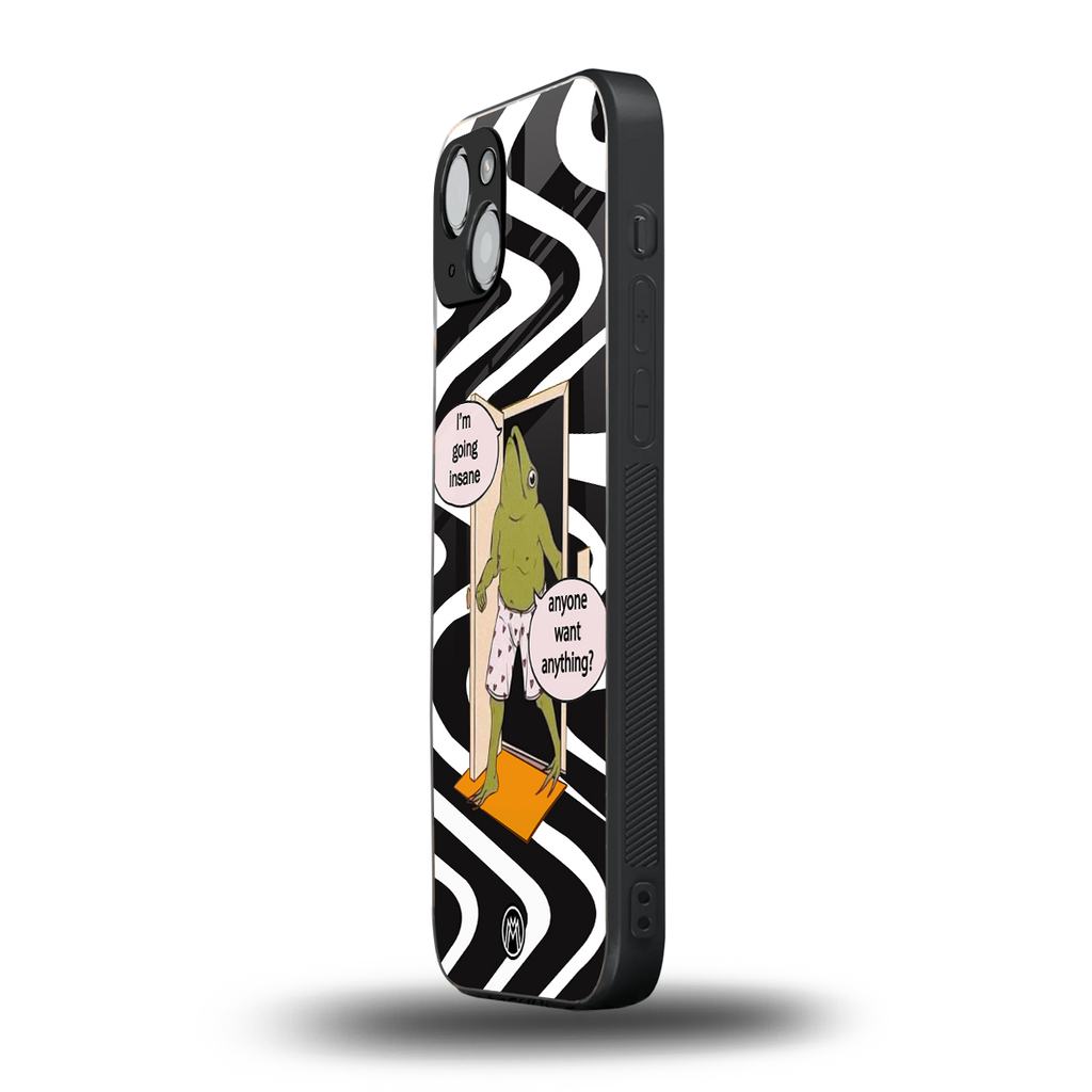 going insane back phone cover | glass case for iphone 15 plus