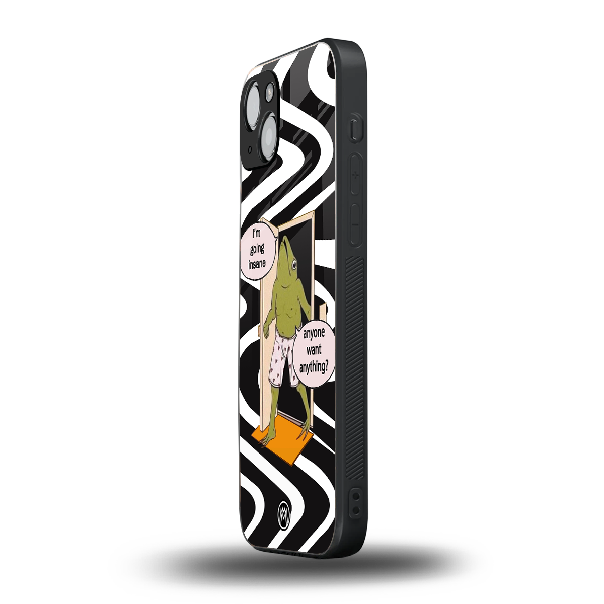 going insane back phone cover | glass case for iphone 15 plus