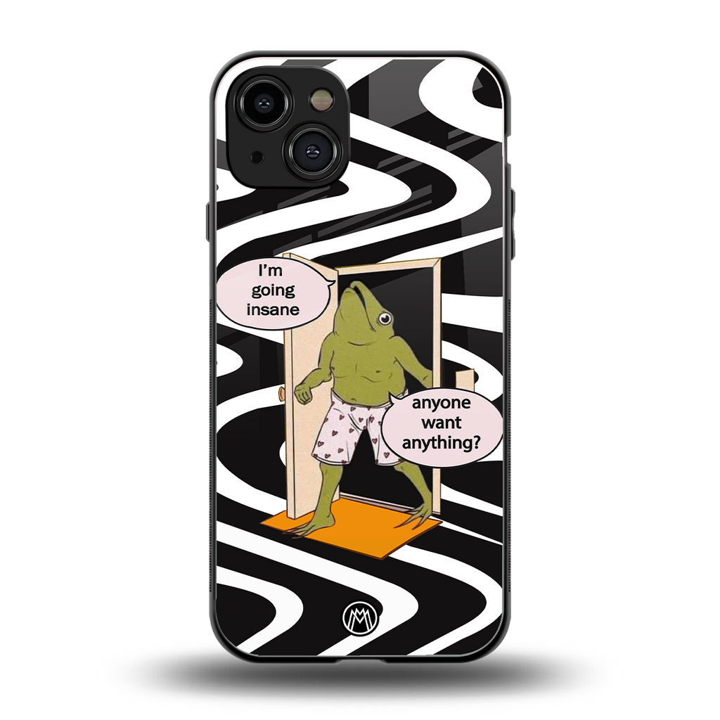 going insane back phone cover | glass case for iphone 15