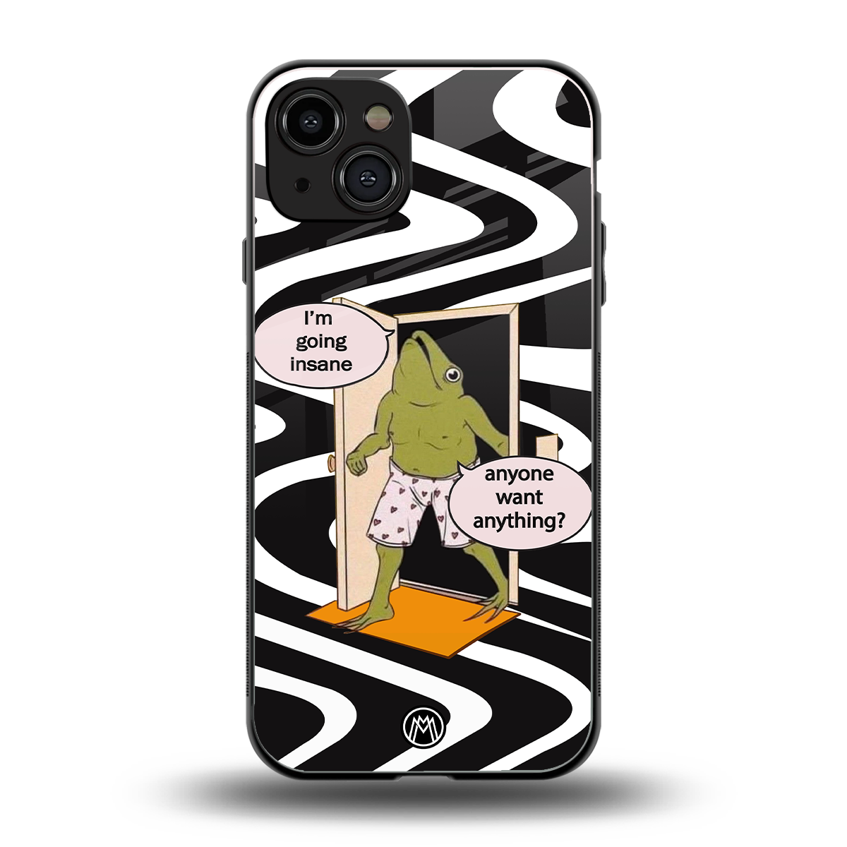 going insane back phone cover | glass case for iphone 15