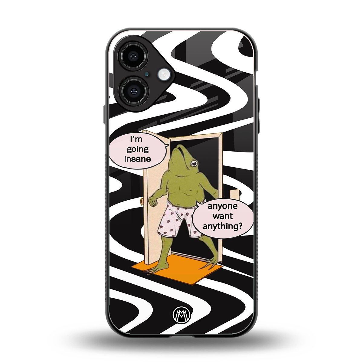going insane back phone cover | glass case for iphone 16 plus