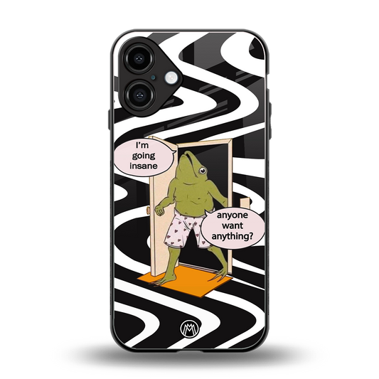 going insane back phone cover | glass case for iphone 16 plus