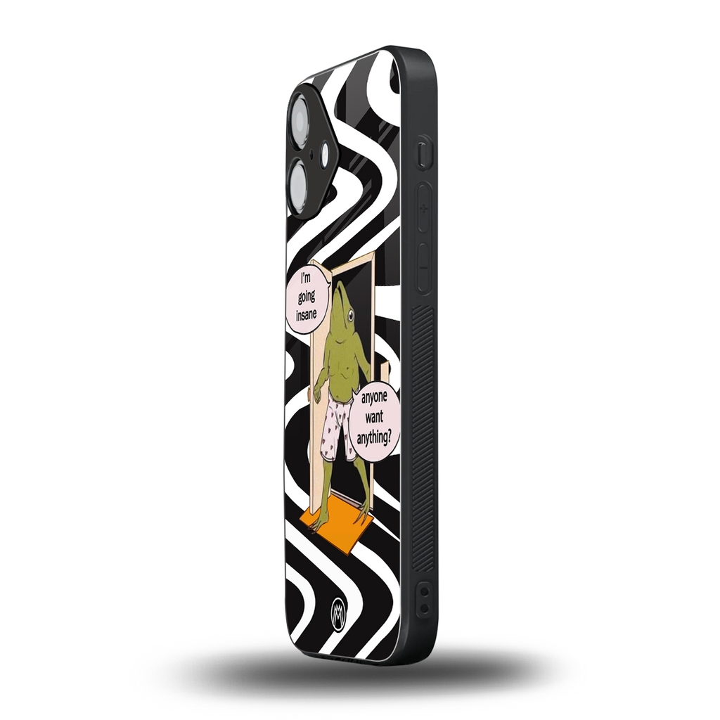 going insane back phone cover | glass case for iphone 16 plus