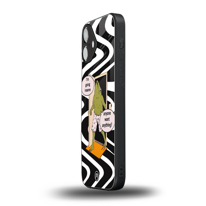 going insane back phone cover | glass case for iphone 16 plus