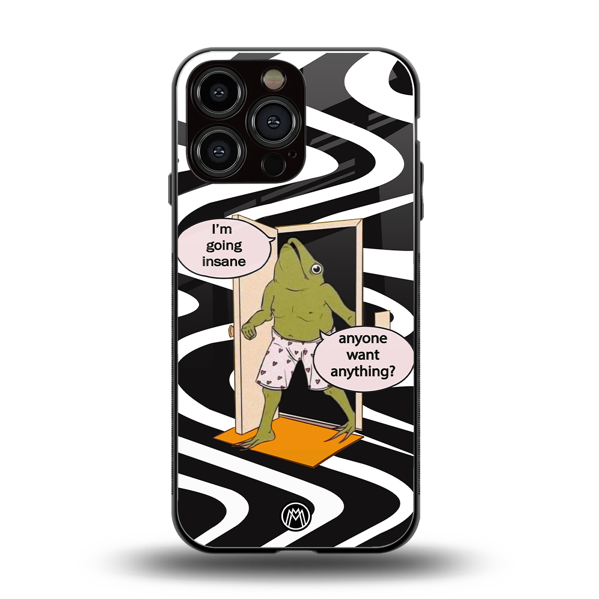 going insane back phone cover | glass case for iphone 16 pro max