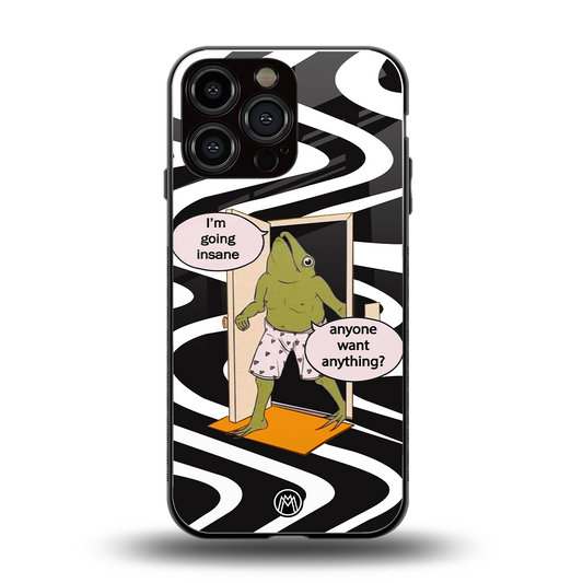 going insane back phone cover | glass case for iphone 16 pro max