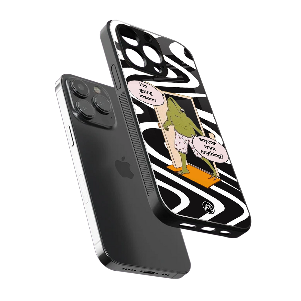 going insane back phone cover | glass case for iphone 16 pro max