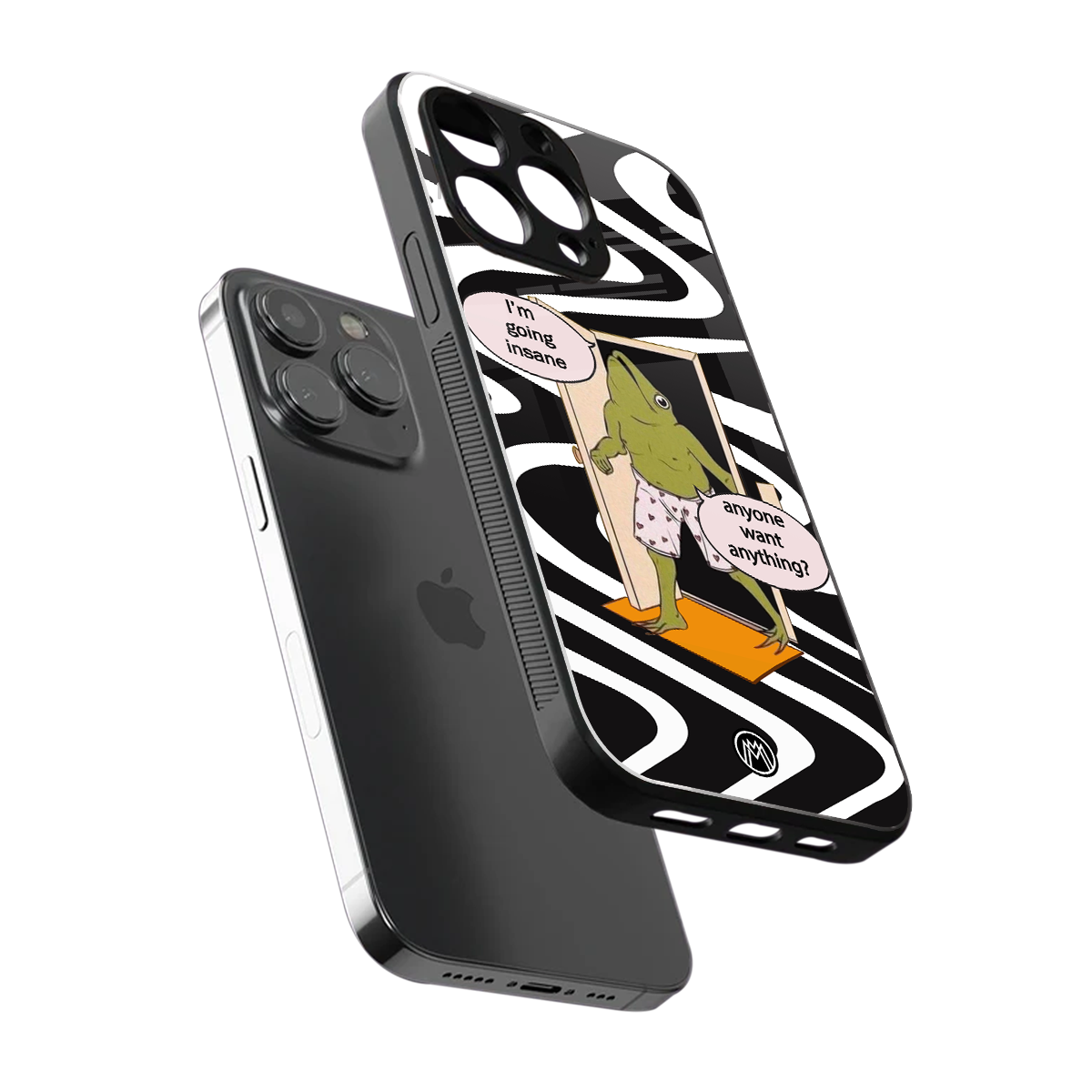 going insane back phone cover | glass case for iphone 16 pro max