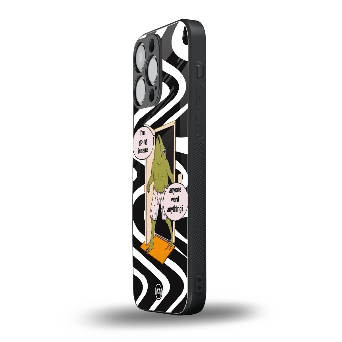 going insane back phone cover | glass case for iphone 16 pro max