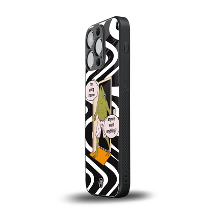 going insane back phone cover | glass case for iphone 16 pro