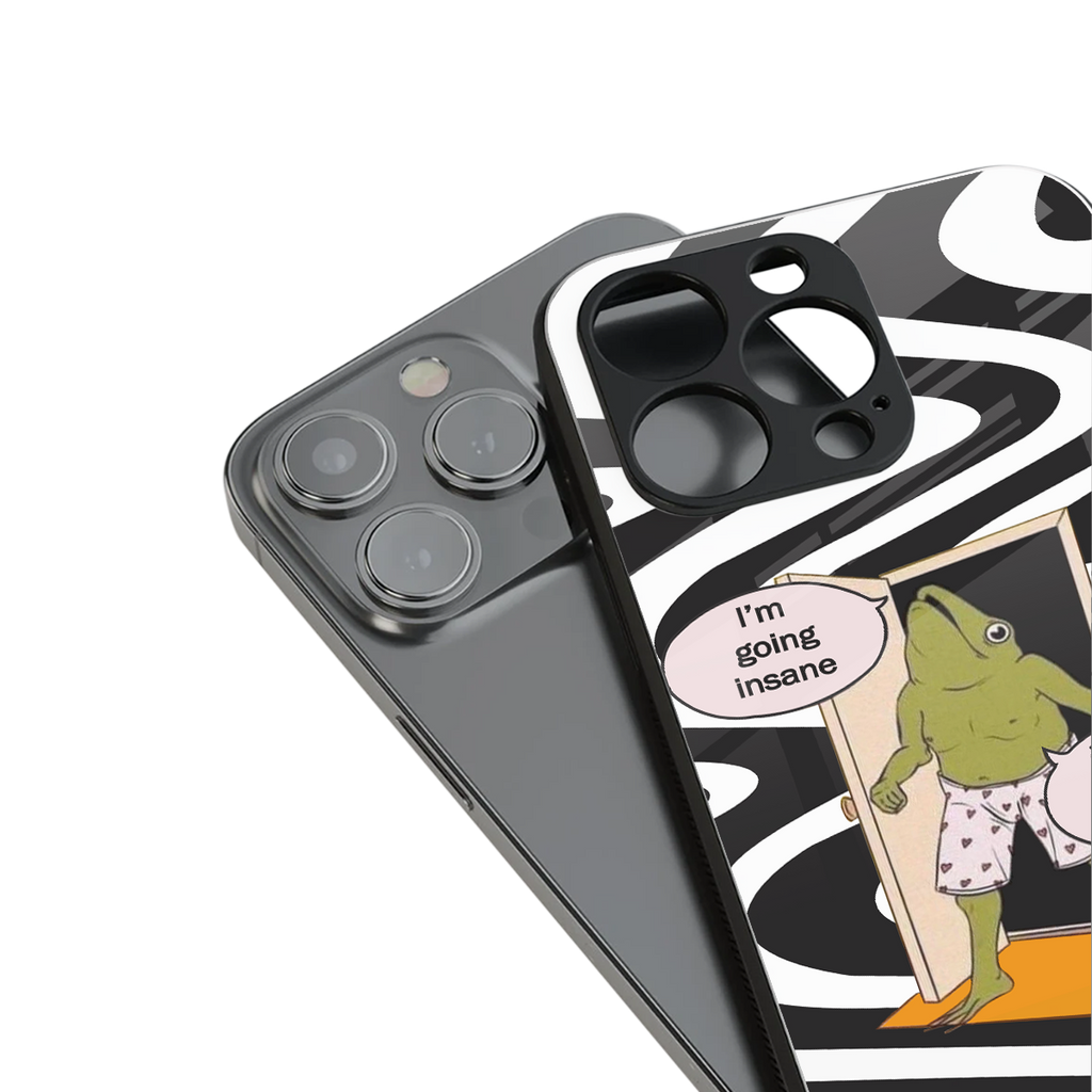 going insane back phone cover | glass case for iphone 16