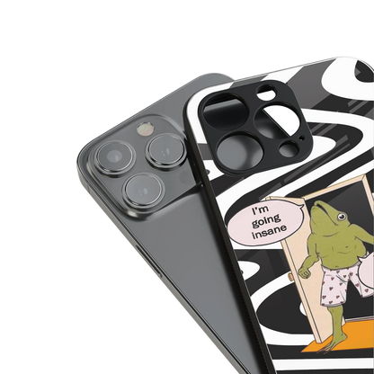 going insane back phone cover | glass case for iphone 16 pro max