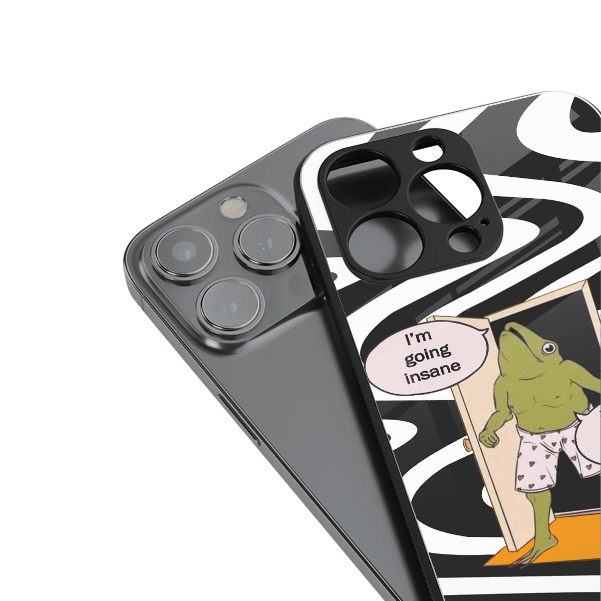 going insane back phone cover | glass case for iphone 16 plus