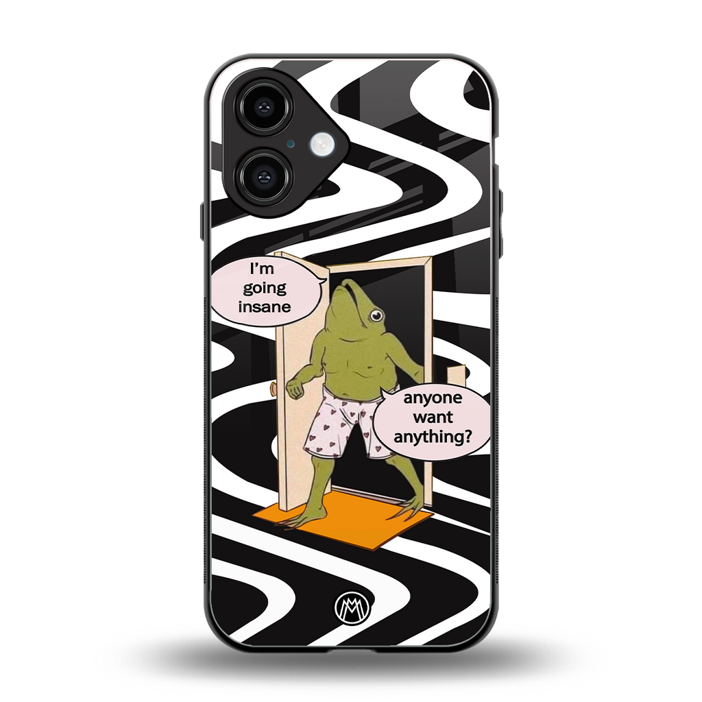 going insane back phone cover | glass case for iphone 16