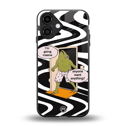 going insane back phone cover | glass case for iphone 16