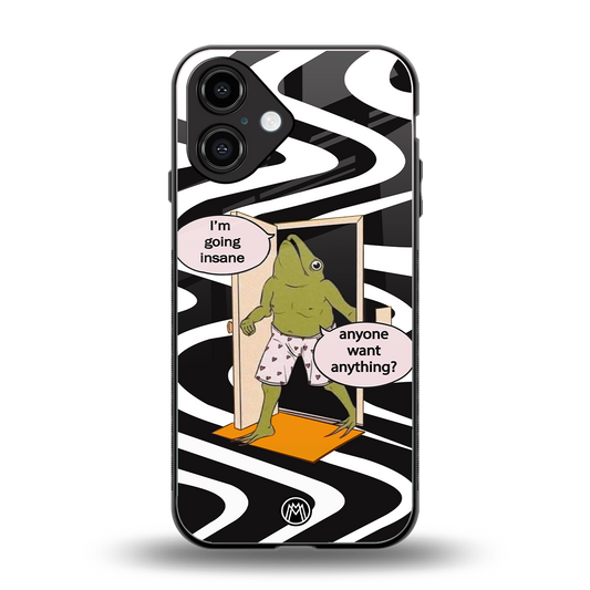 going insane back phone cover | glass case for iphone 16