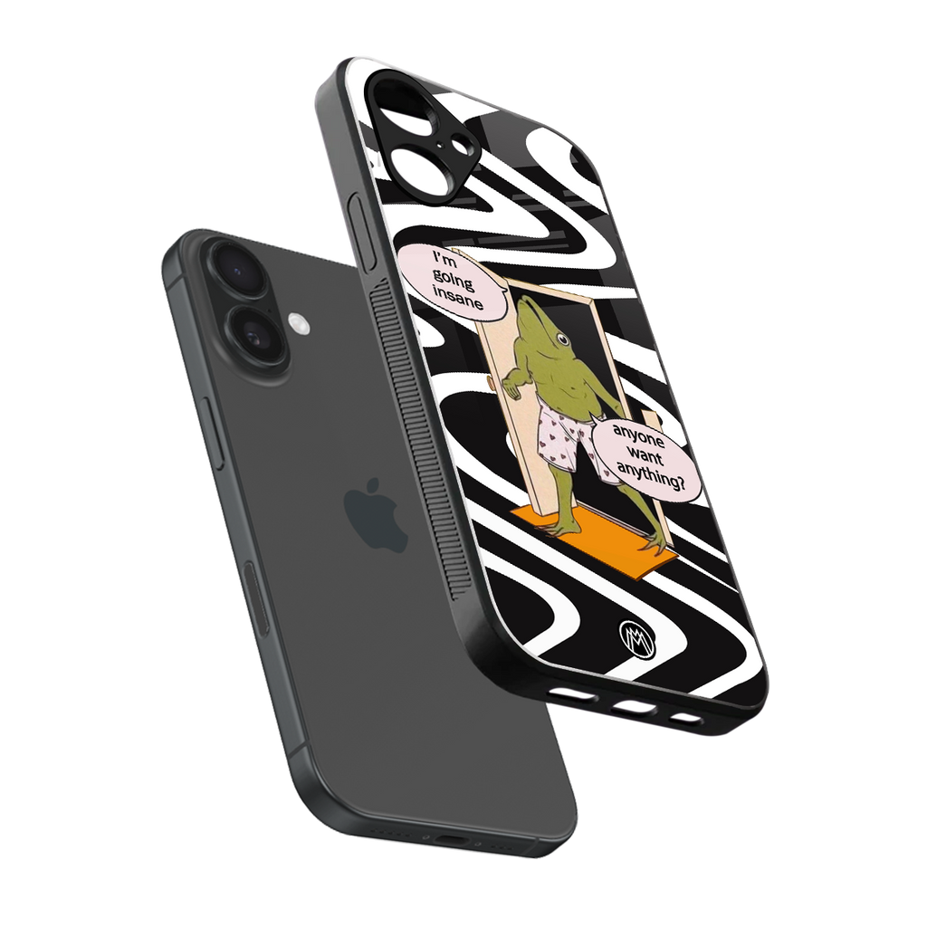 going insane back phone cover | glass case for iphone 16