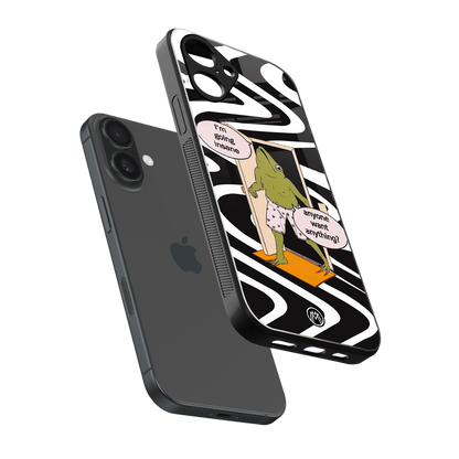 going insane back phone cover | glass case for iphone 16