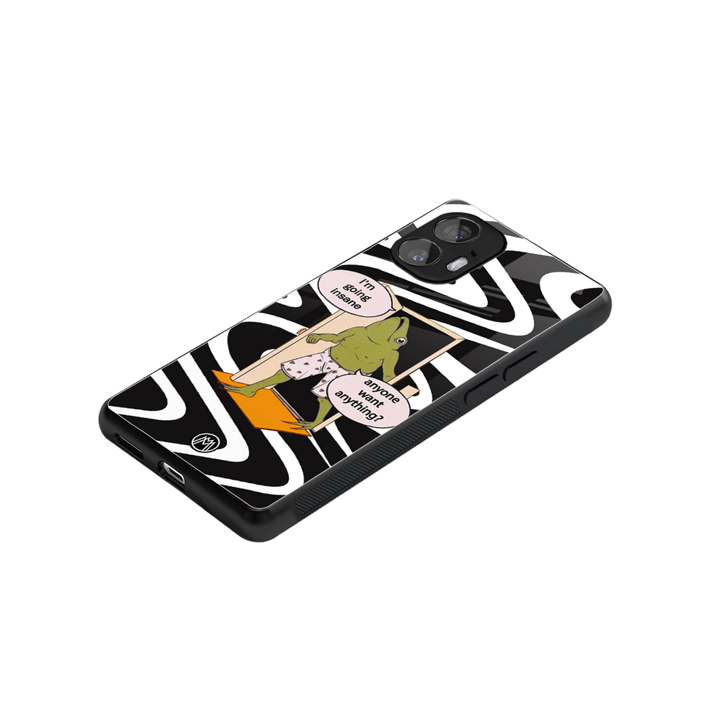 going insane back phone cover | glass case for nothing phone 2