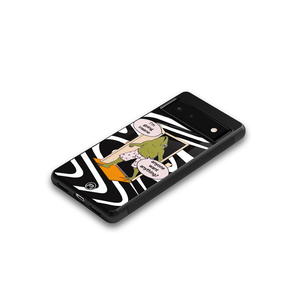 going insane back phone cover | glass case for google pixel 6
