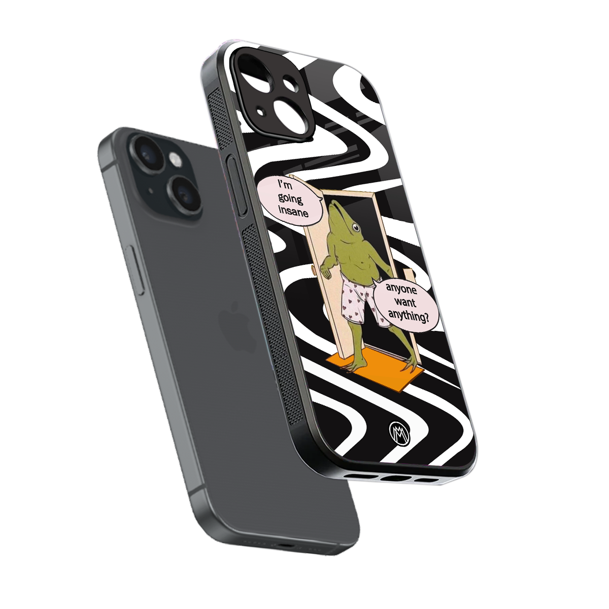 going insane back phone cover | glass case for iphone 15