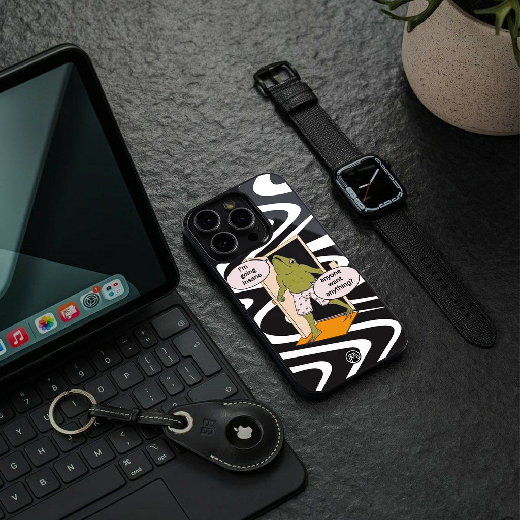 going insane back phone cover | glass case for iphone 15